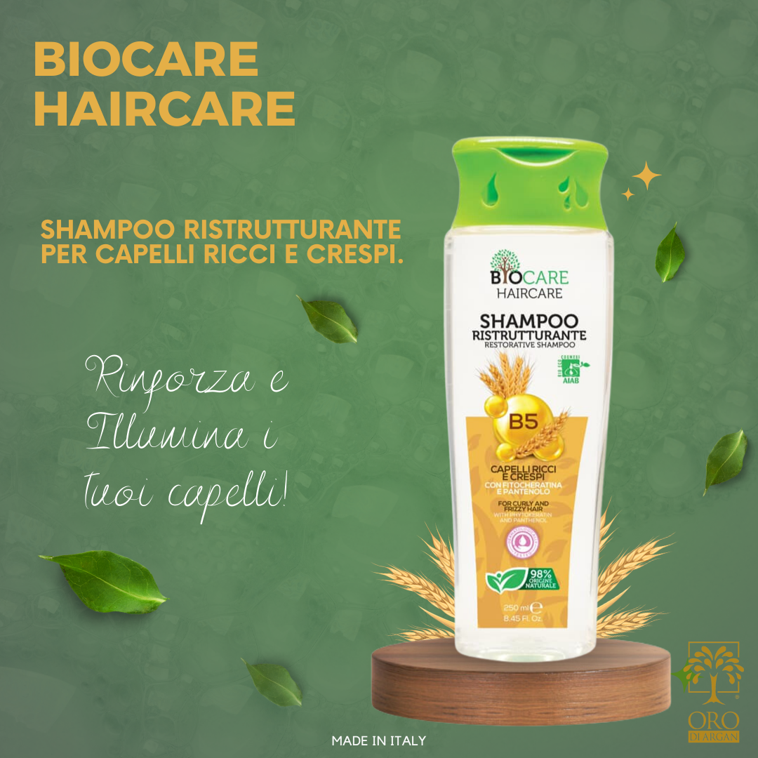 Biocare Shampoo Ristrutturante Per Capelli Ricci E Crespi