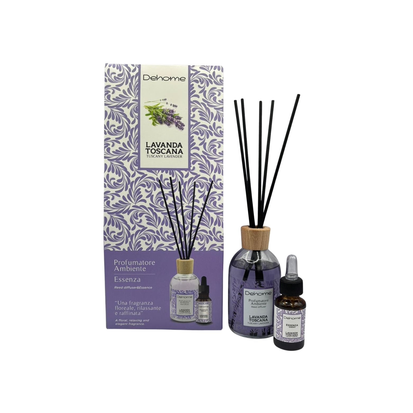 CONFEZIONE REGALO DEHOME- LAVANDA TOSCANA PROFUMATORE 100 ML+ ESSENZA 15 ML