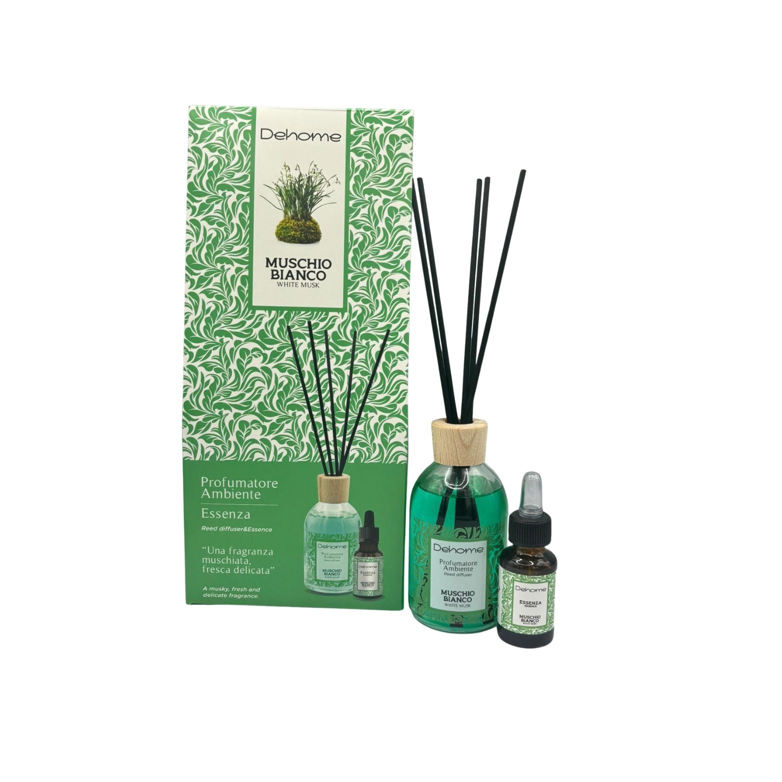 CONFEZIONE REGALO DEHOME - MUSCHIO BIANCO PROFUMATORE 100 ML + ESSENZA 15 ML