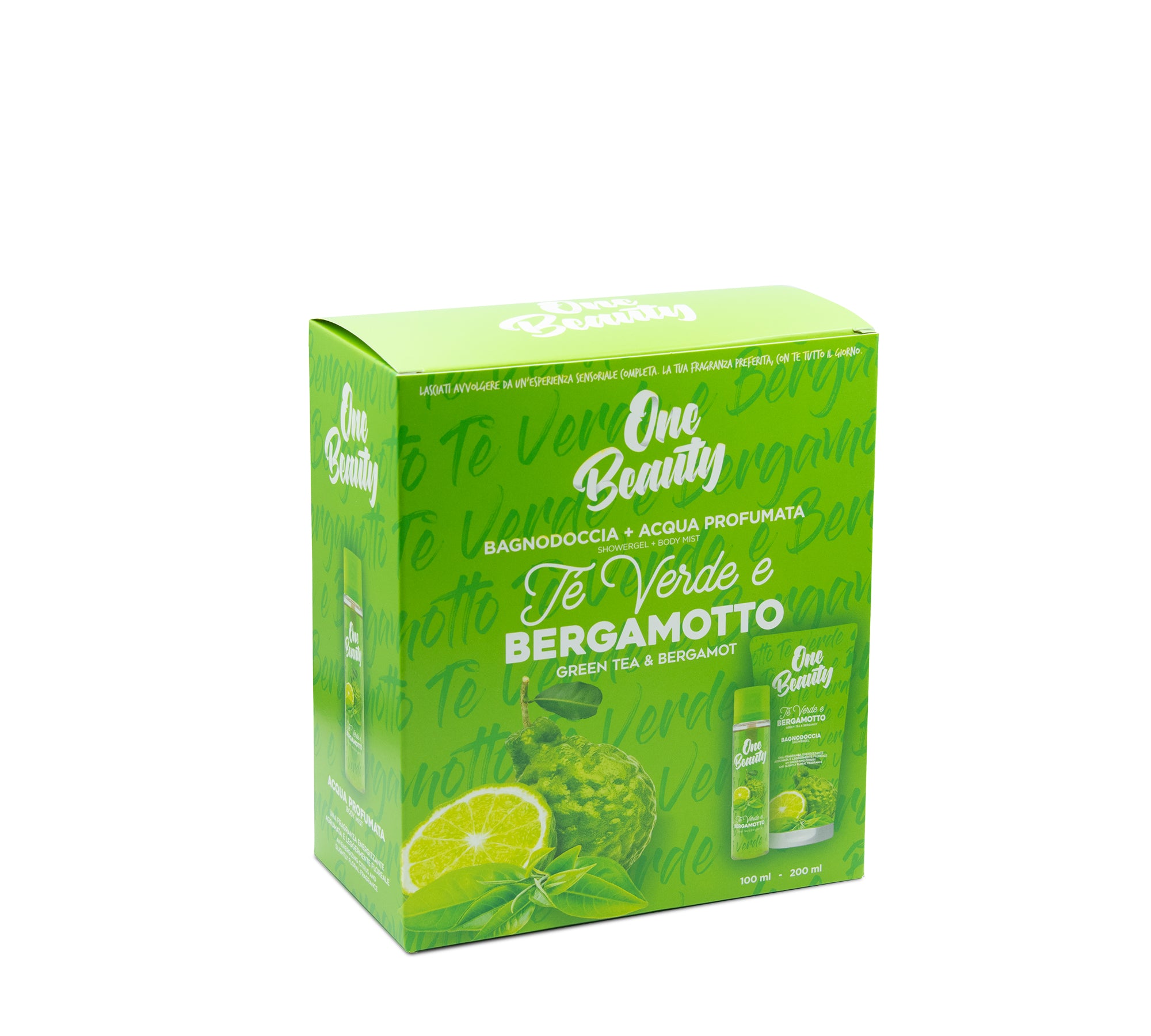 CONFEZIONE REGALO ONE BEAUTY- THE' VERDE E BERGAMOTTO- ACQUA PROFUMATA 100 ML+ BAGNODOCCIA 200 ML