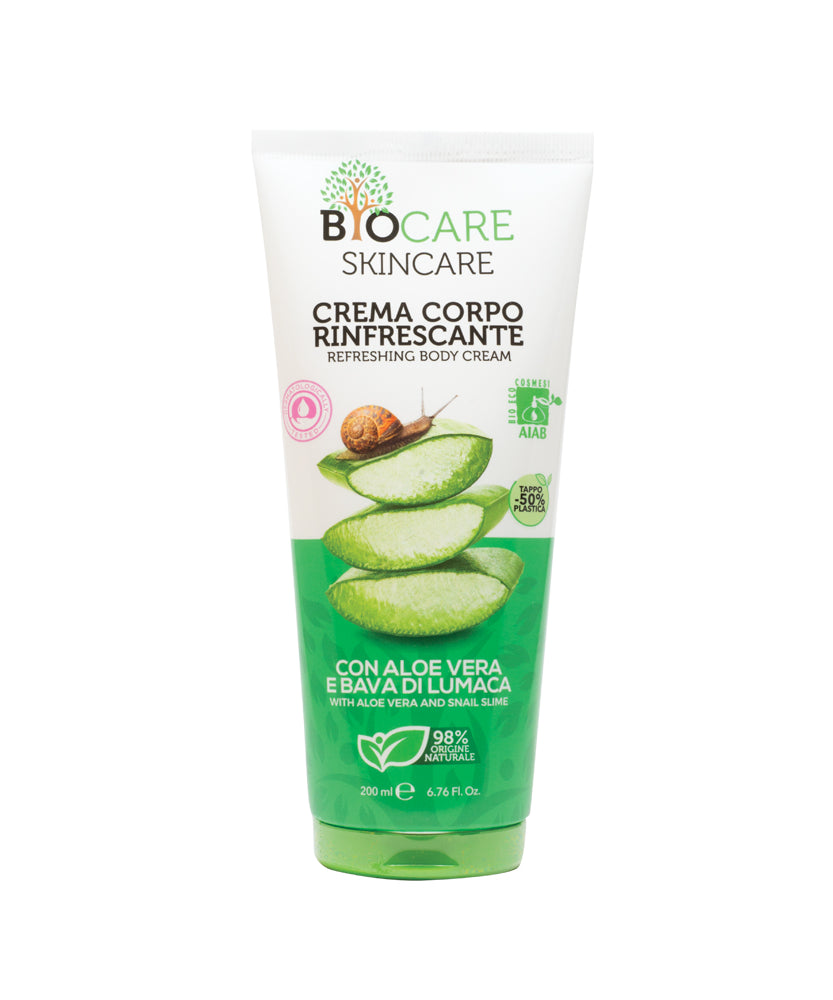 Biocare Crema Corpo Rinfrescante Con Aloe Vera E Bava Di Lumaca 200ml
