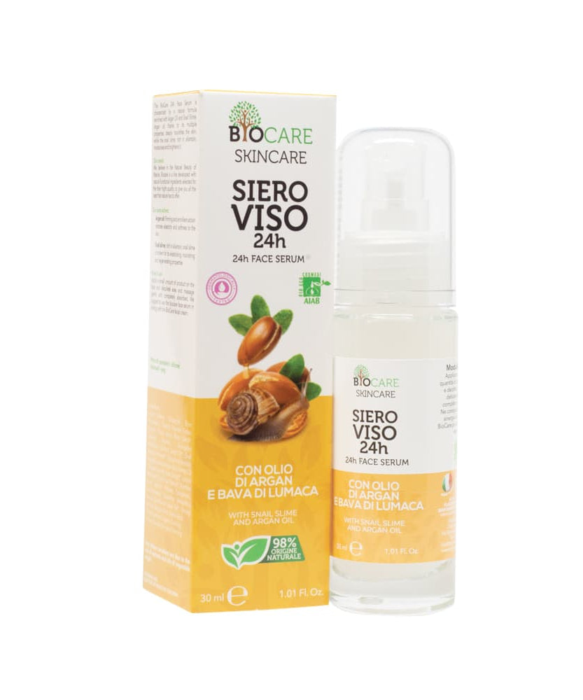 Siero Viso 24h Con Olio Di Argan E Bava Di Lumaca 30ml