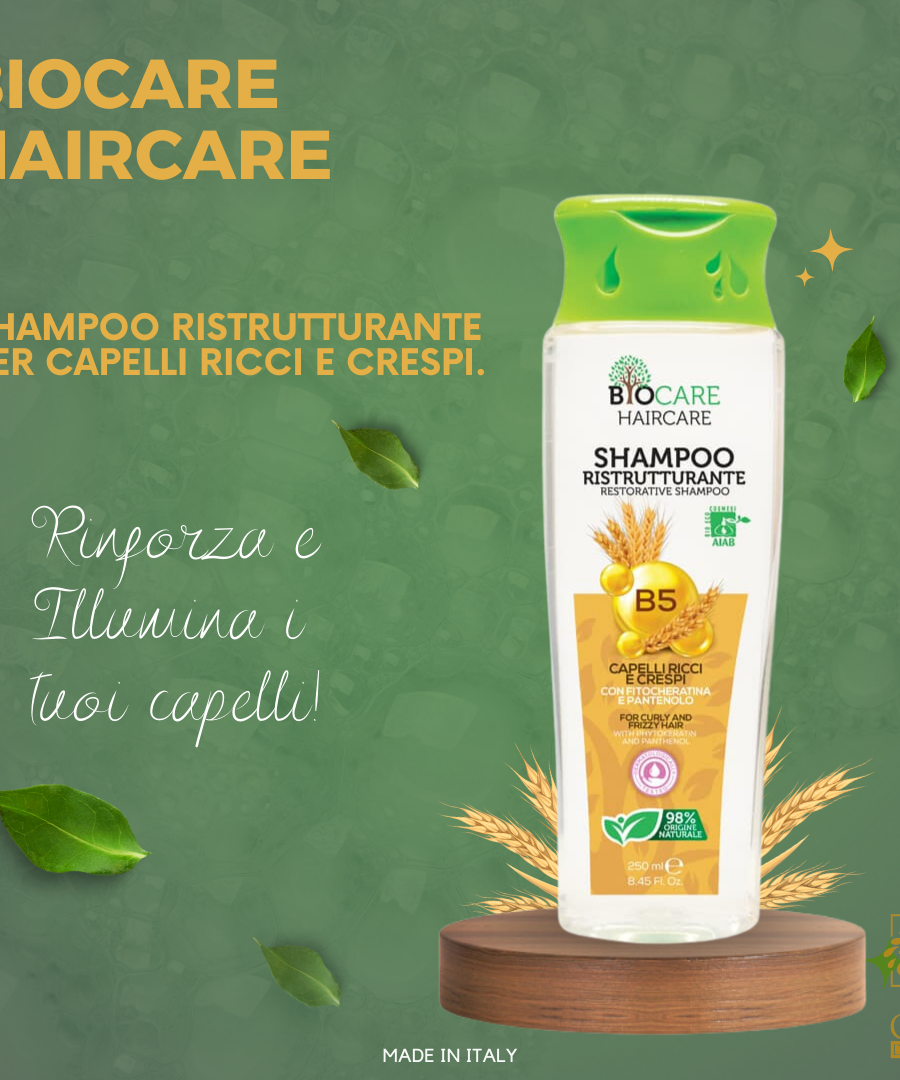 Biocare Shampoo Ristrutturante Per Capelli Ricci E Crespi