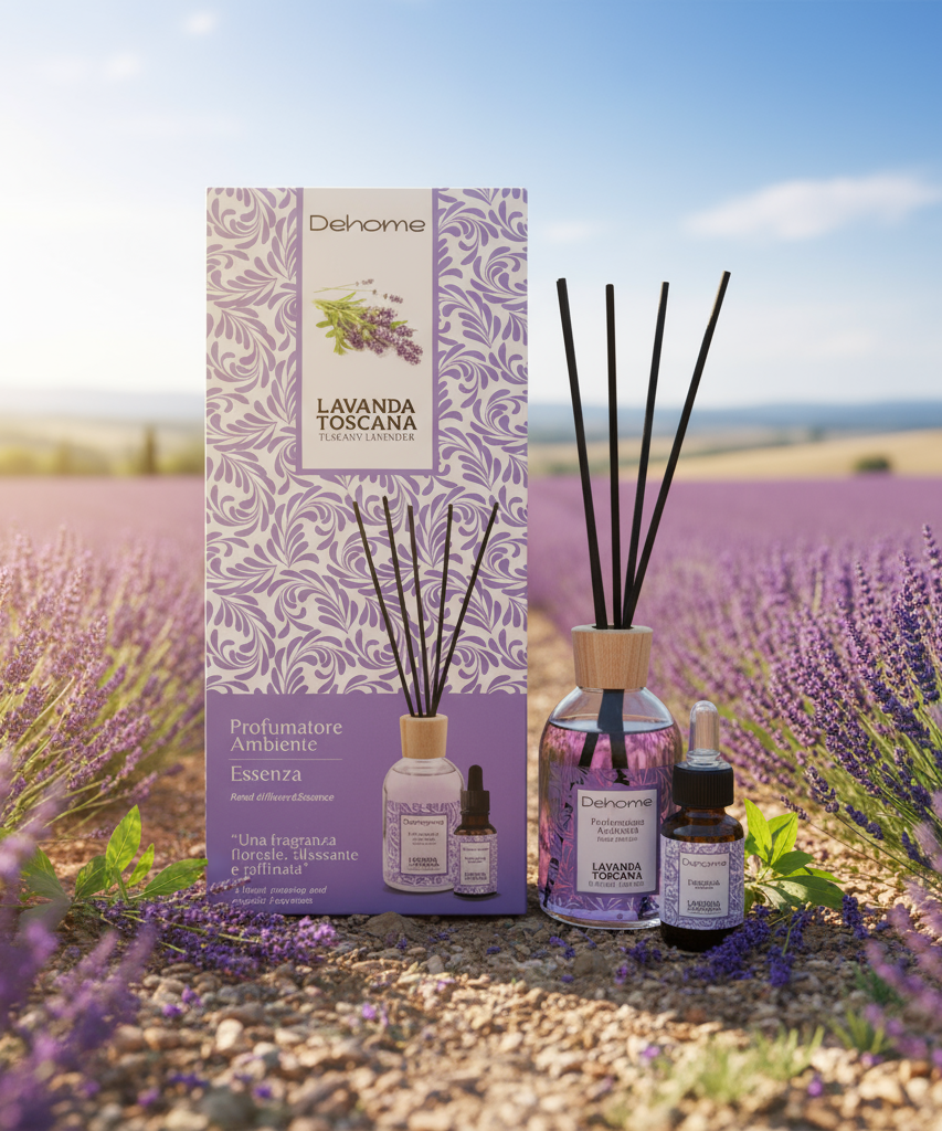 CONFEZIONE REGALO DEHOME- LAVANDA TOSCANA PROFUMATORE 100 ML+ ESSENZA 15 ML