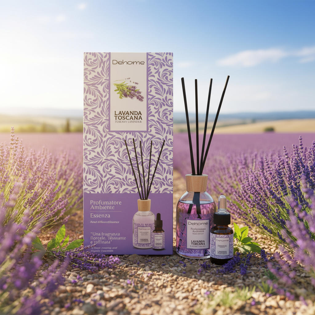 CONFEZIONE REGALO DEHOME- LAVANDA TOSCANA PROFUMATORE 100 ML+ ESSENZA 15 ML