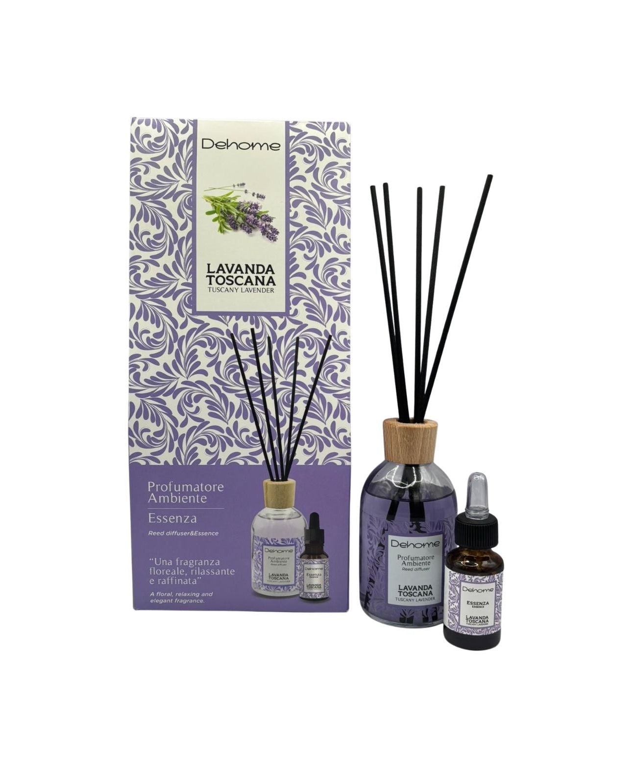 CONFEZIONE REGALO DEHOME- LAVANDA TOSCANA PROFUMATORE 100 ML+ ESSENZA 15 ML