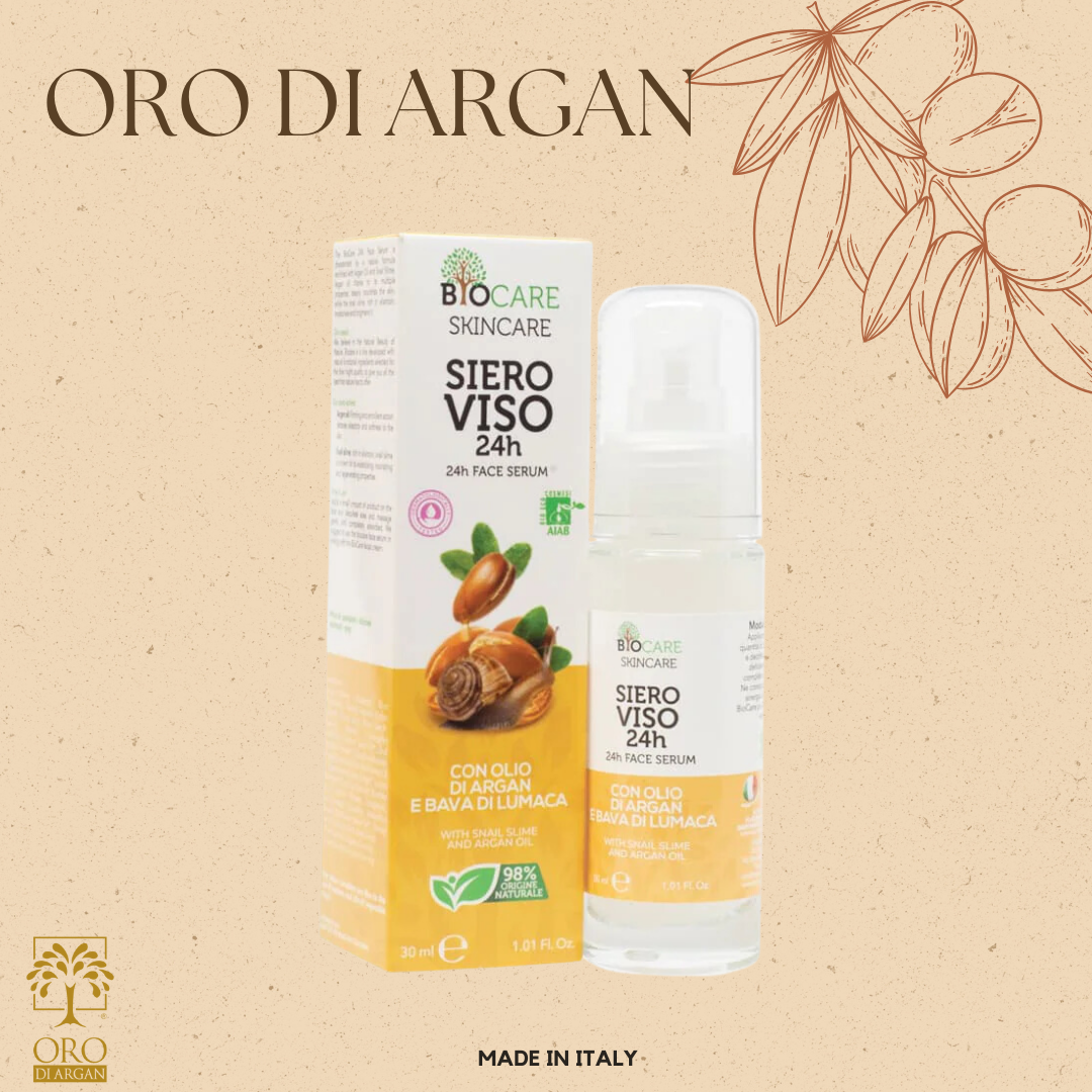 Siero Viso 24h Con Olio Di Argan E Bava Di Lumaca 30ml