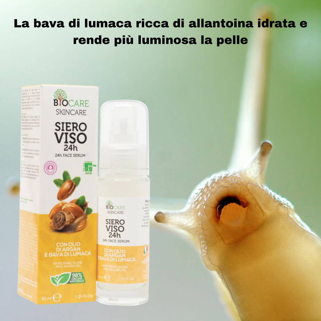 Siero Viso 24h Con Olio Di Argan E Bava Di Lumaca 30ml