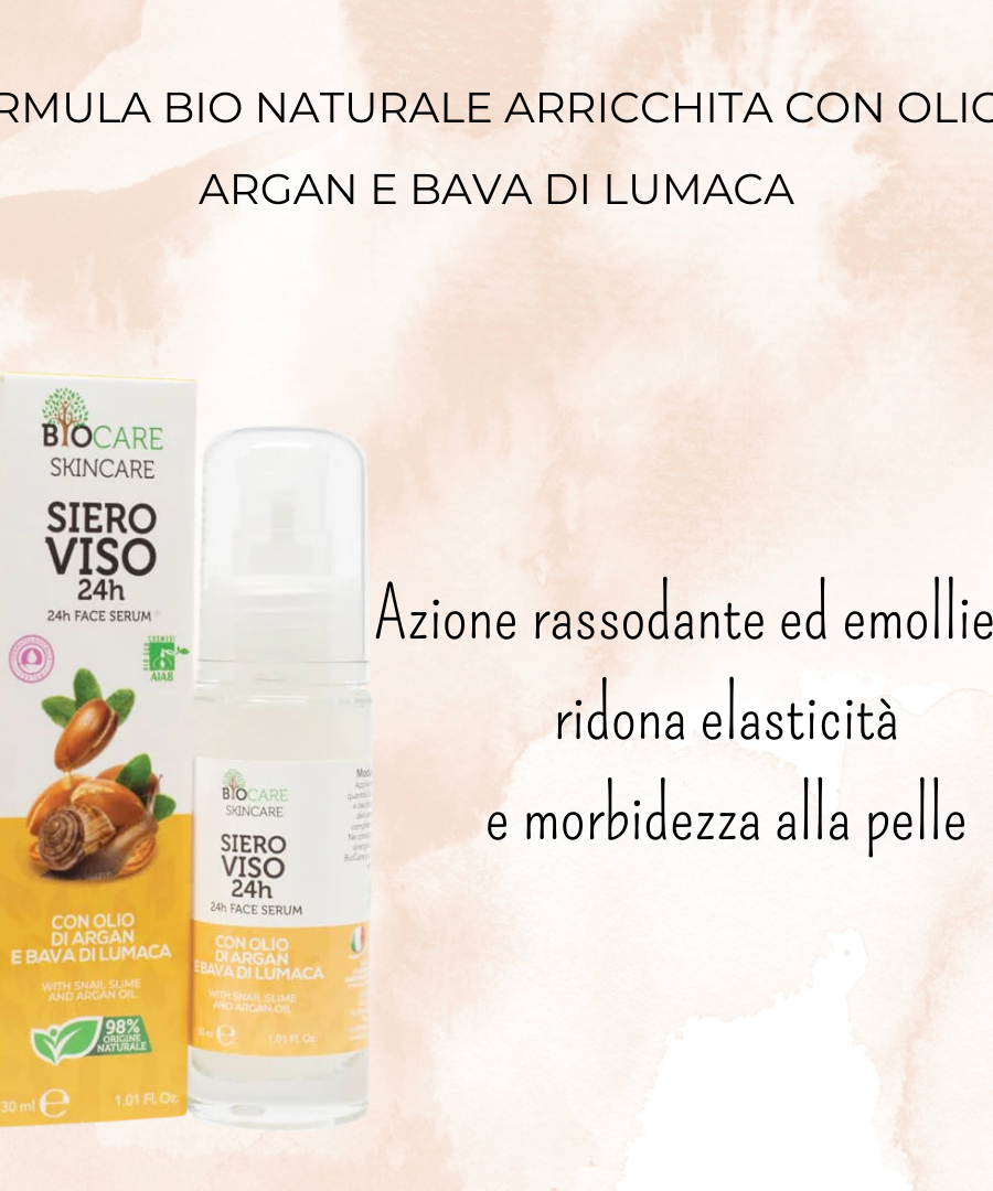 Siero Viso 24h Con Olio Di Argan E Bava Di Lumaca 30ml