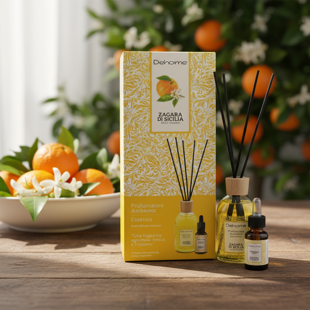 CONFEZIONE REGALO DEHOME- ZAGARA DI SICILIA PROFUMATORE 100 ML + ESSENZA 15 ML