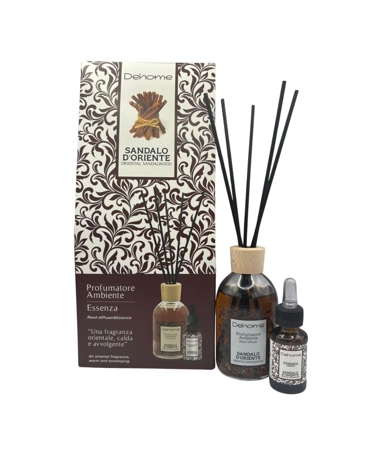 CONFEZIONE REGALO DEHOME- SANDALO D'ORIENTE PROFUMATORE 100 ML + ESSENZA 15 ML