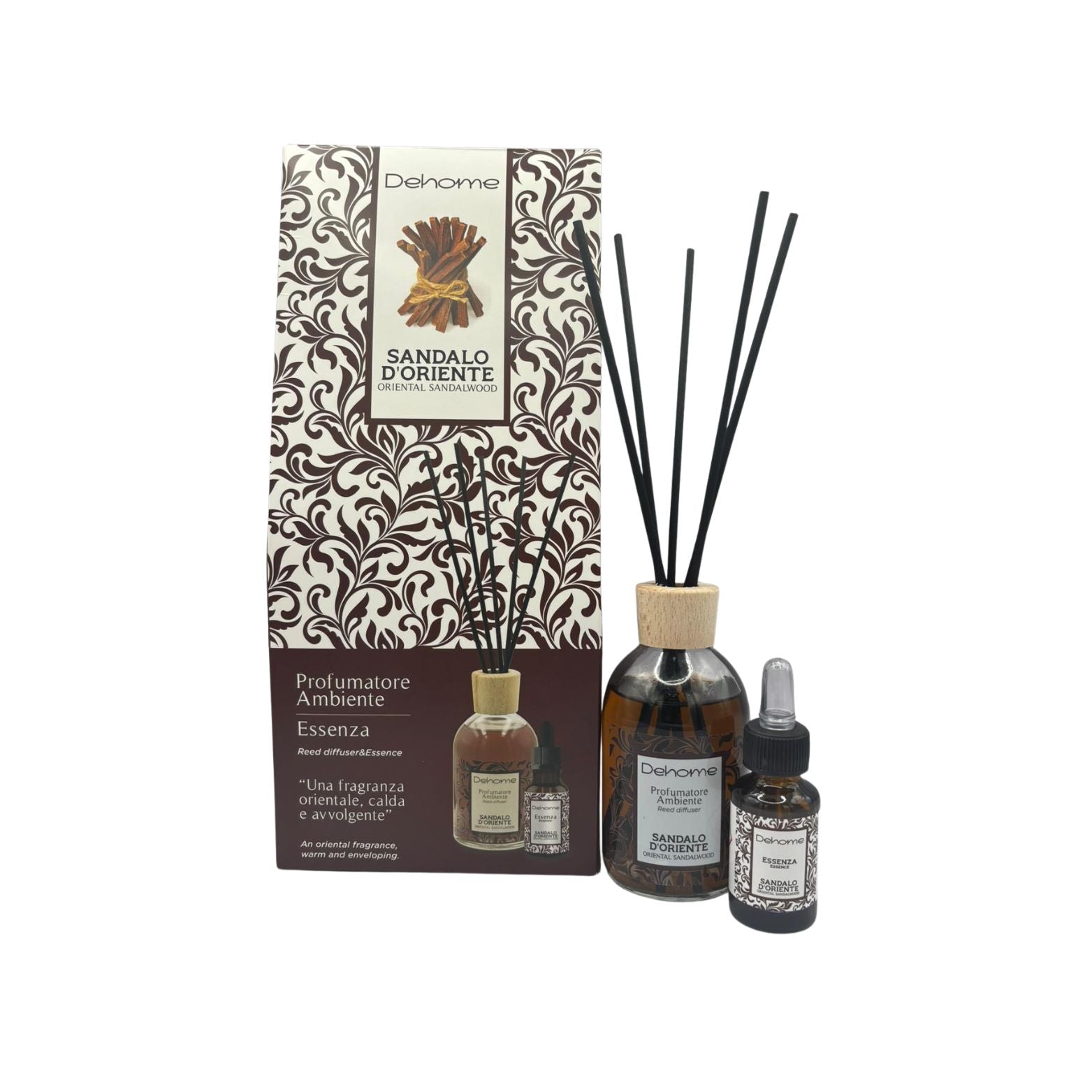 CONFEZIONE REGALO DEHOME- SANDALO D'ORIENTE PROFUMATORE 100 ML + ESSENZA 15 ML