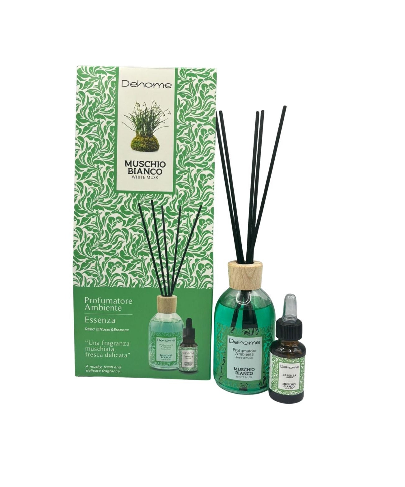CONFEZIONE REGALO DEHOME - MUSCHIO BIANCO PROFUMATORE 100 ML + ESSENZA 15 ML