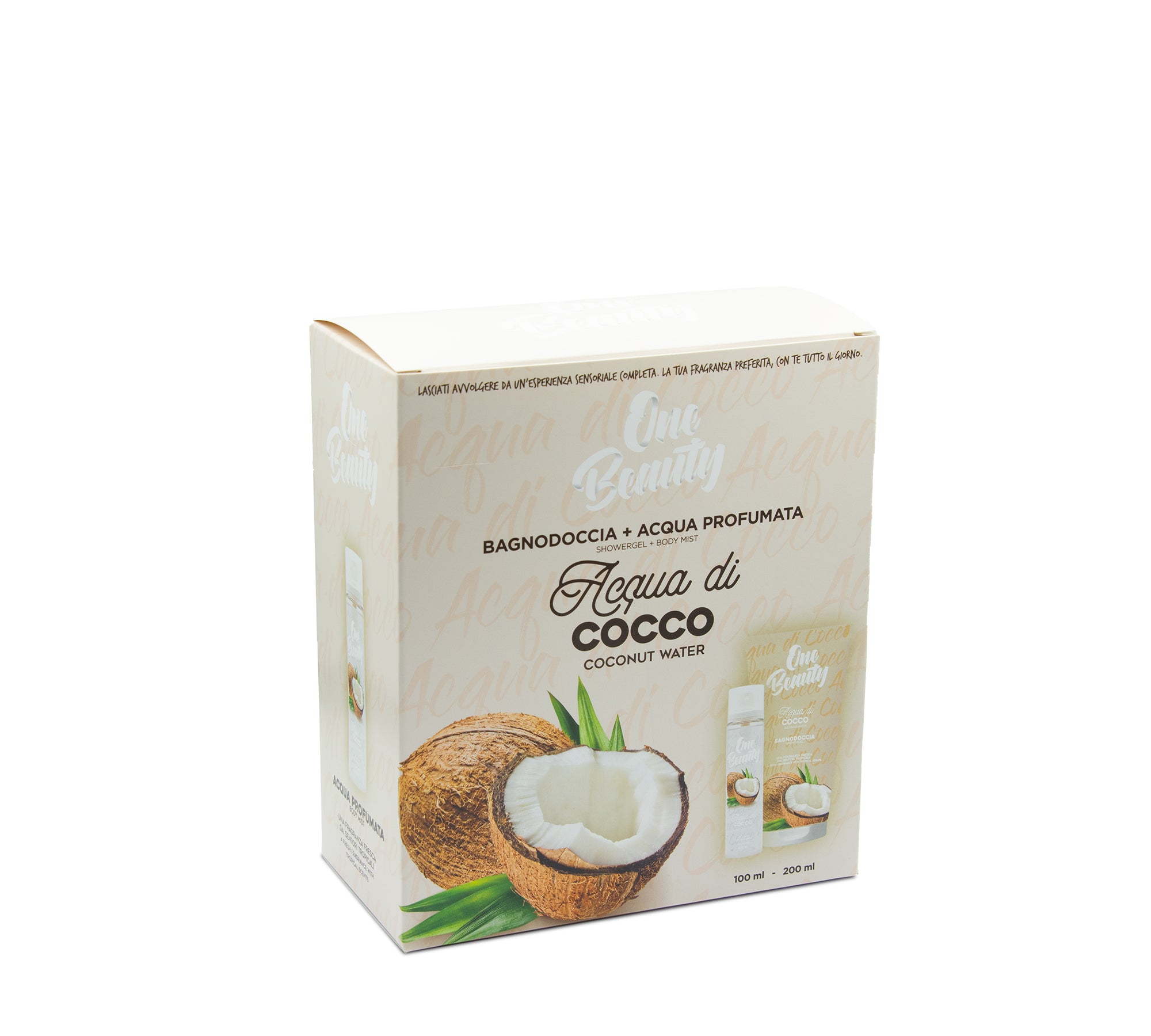 CONFEZIONE REGALO ONE BEAUTY- ACQUA DI COCCO- ACQUA PROFUMATA 100 ML+ BAGNODOCCIA 200 ML