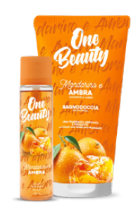 CONFEZIONE REGALO ONE BEAUTY- MANDARINO E AMBRA- ACQUA PROFUMATA 100 ML+ BAGNODOCCIA 200 ML