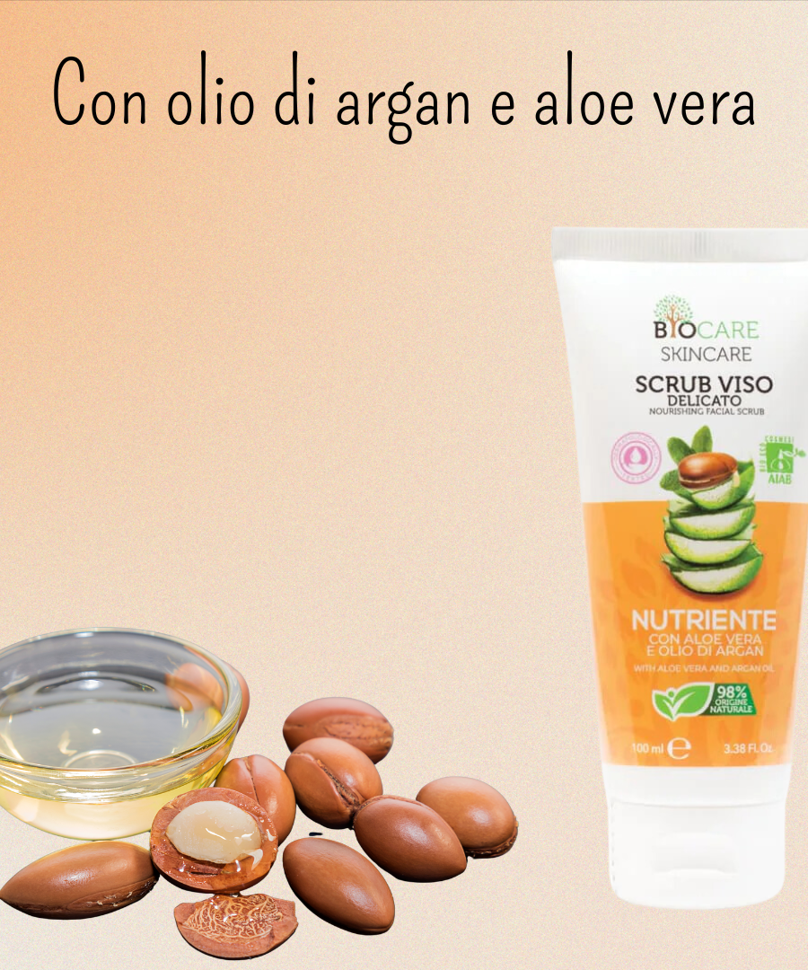 Scrub Viso Nutriente Con Aloe Vera E Olio Di Argan 100ml