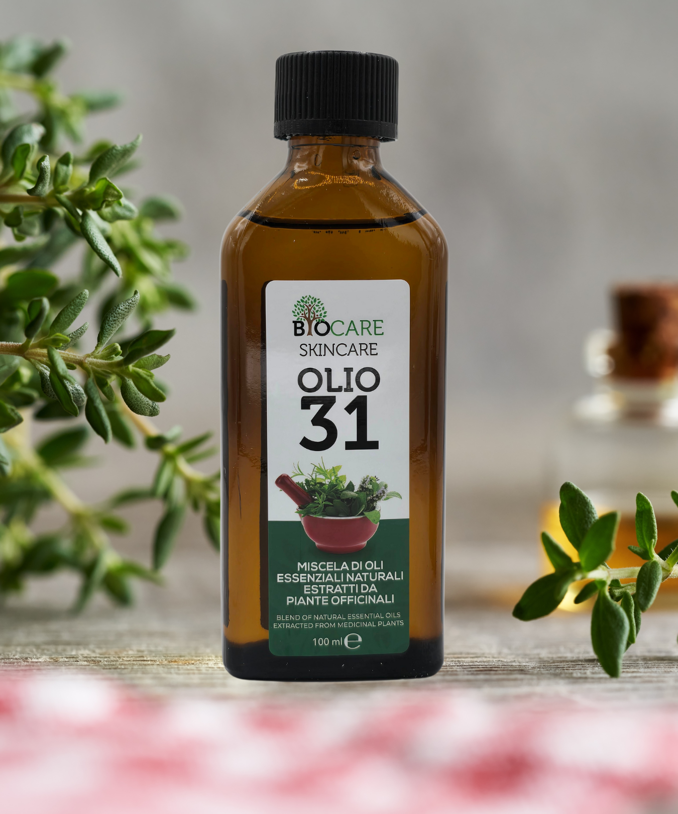 Biocare Skincare Olio 31 – 100ml | Miscela di Oli Essenziali Naturali per Massaggi, Aromaterapia e Benessere