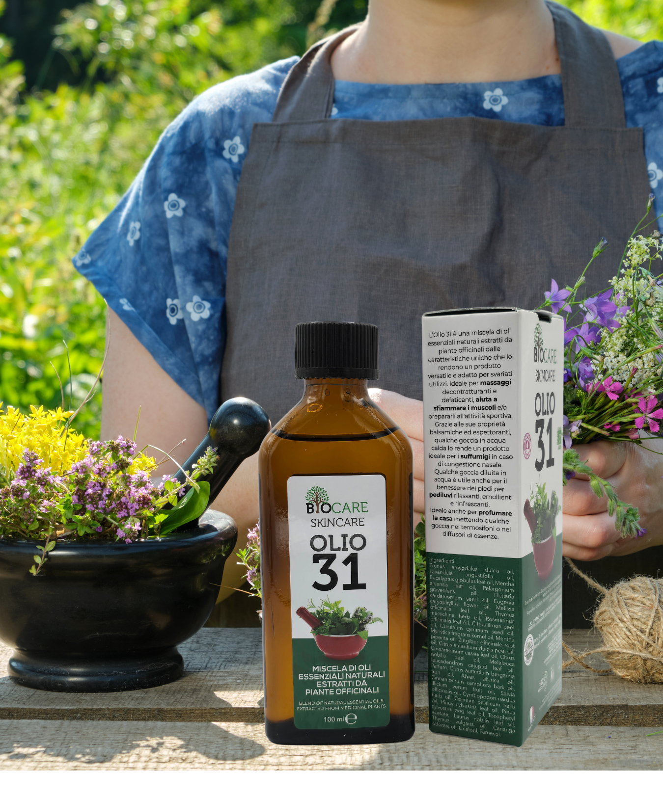 Biocare Skincare Olio 31 – 100ml | Miscela di Oli Essenziali Naturali per Massaggi, Aromaterapia e Benessere