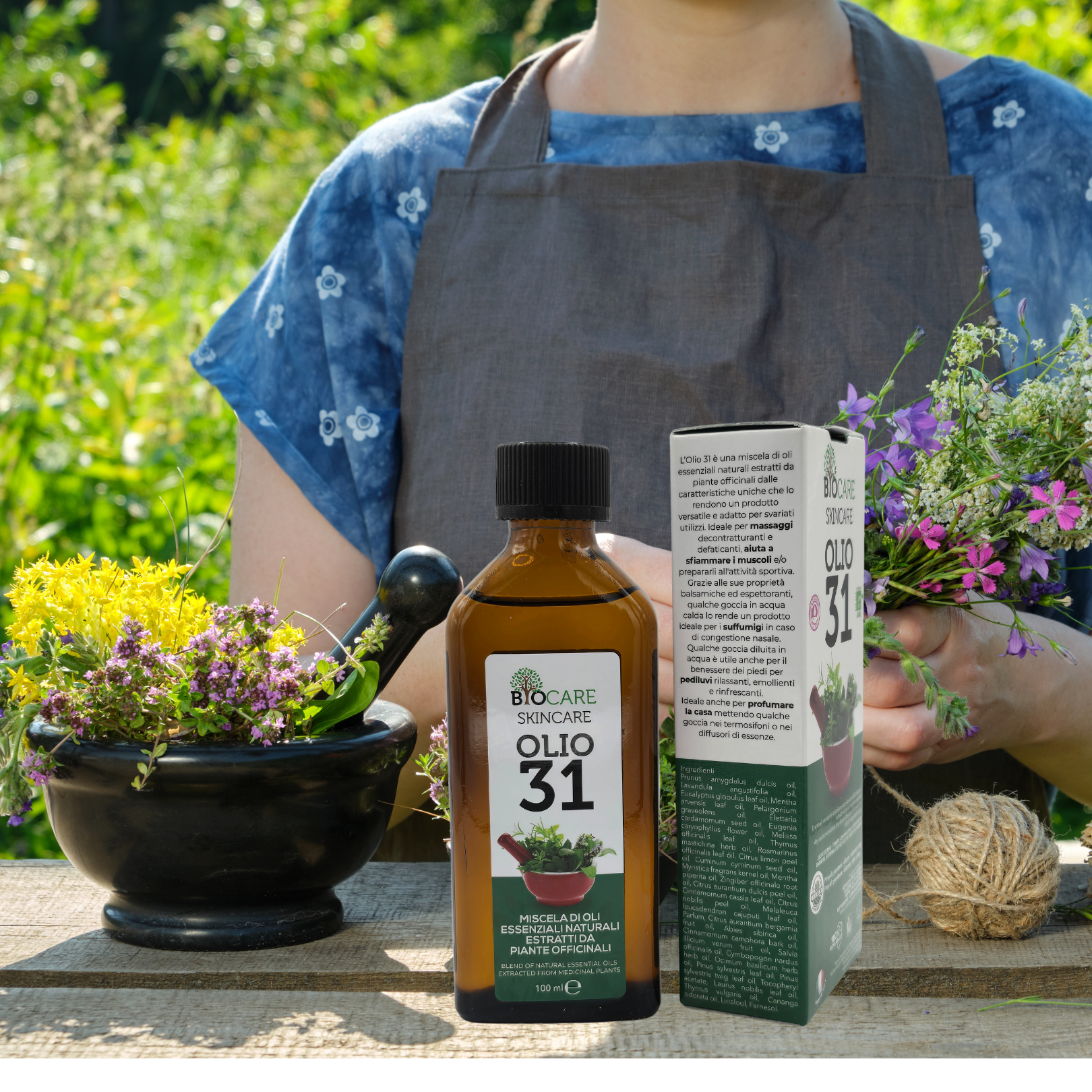 Biocare Skincare Olio 31 – 100ml | Miscela di Oli Essenziali Naturali per Massaggi, Aromaterapia e Benessere