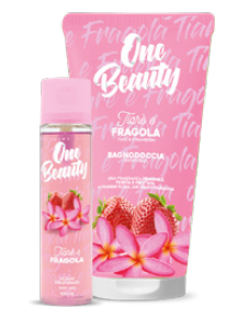 CONFEZIONE REGALO ONE BEAUTY- TIARE' E FRAGOLA- ACQUA PROFUMATA 100 ML+ BAGNODOCCIA 200 ML