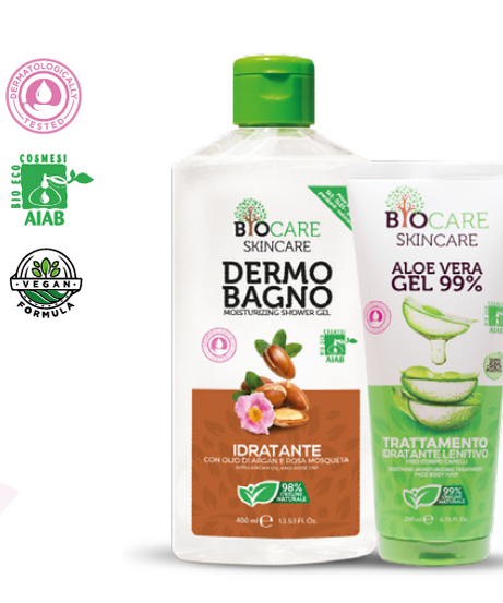 CONFEZIONE REGALO BIOCARE- DERMOBAGNO IDRATANTE 400 ML + ALOE VERA GEL 200 ML