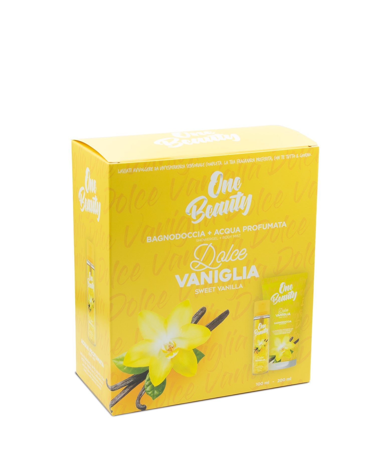 CONFEZIONE REGALO ONE BEAUTY- DOLCE VANIGLIA- ACQUA PROFUMATA 100 ML+ BAGNODOCCIA 200 ML