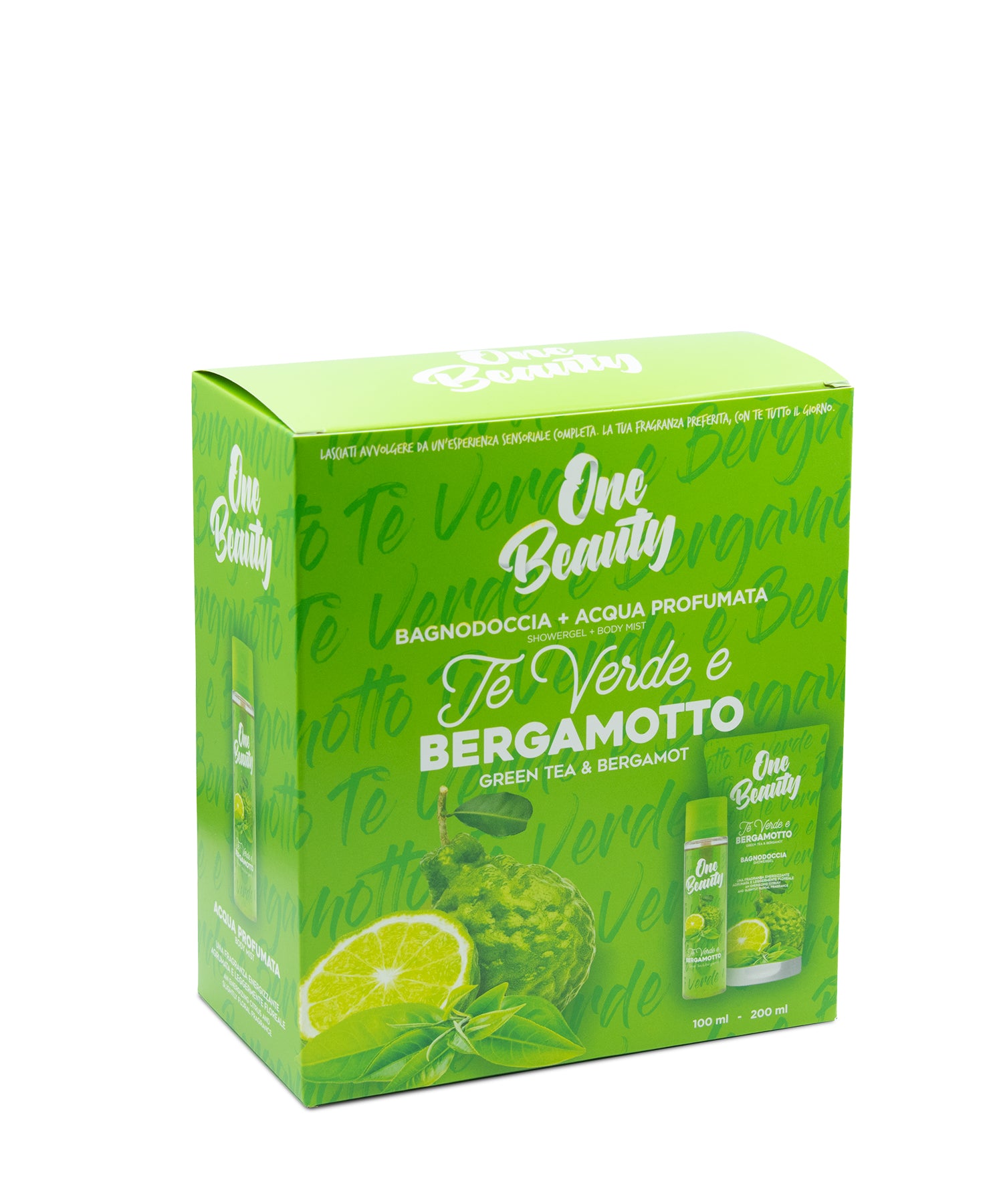 CONFEZIONE REGALO ONE BEAUTY- THE' VERDE E BERGAMOTTO- ACQUA PROFUMATA 100 ML+ BAGNODOCCIA 200 ML