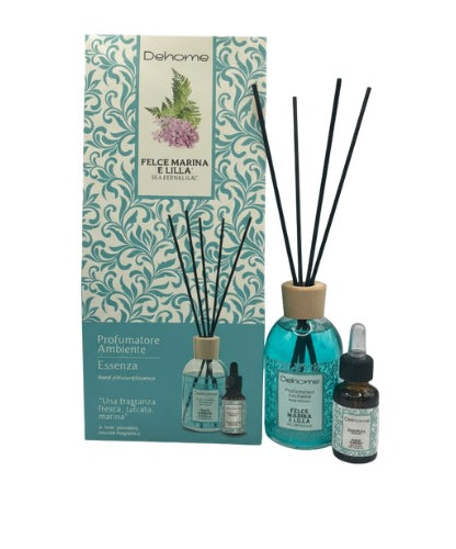 CONFEZIONE REGALO DEHOME- FELCE MARINA E LILLA' PROFUMATORE 100 ML + ESSENZA 15 ML